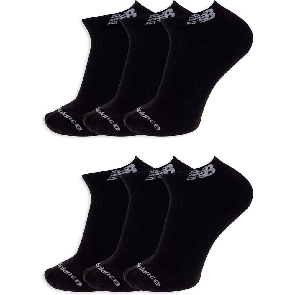 image:imageNew Balance Unisex Adult Performance Cushioned Low Cut Socks 6 amp 12 Pairs Moisture WickingBlack 6 Pairs
