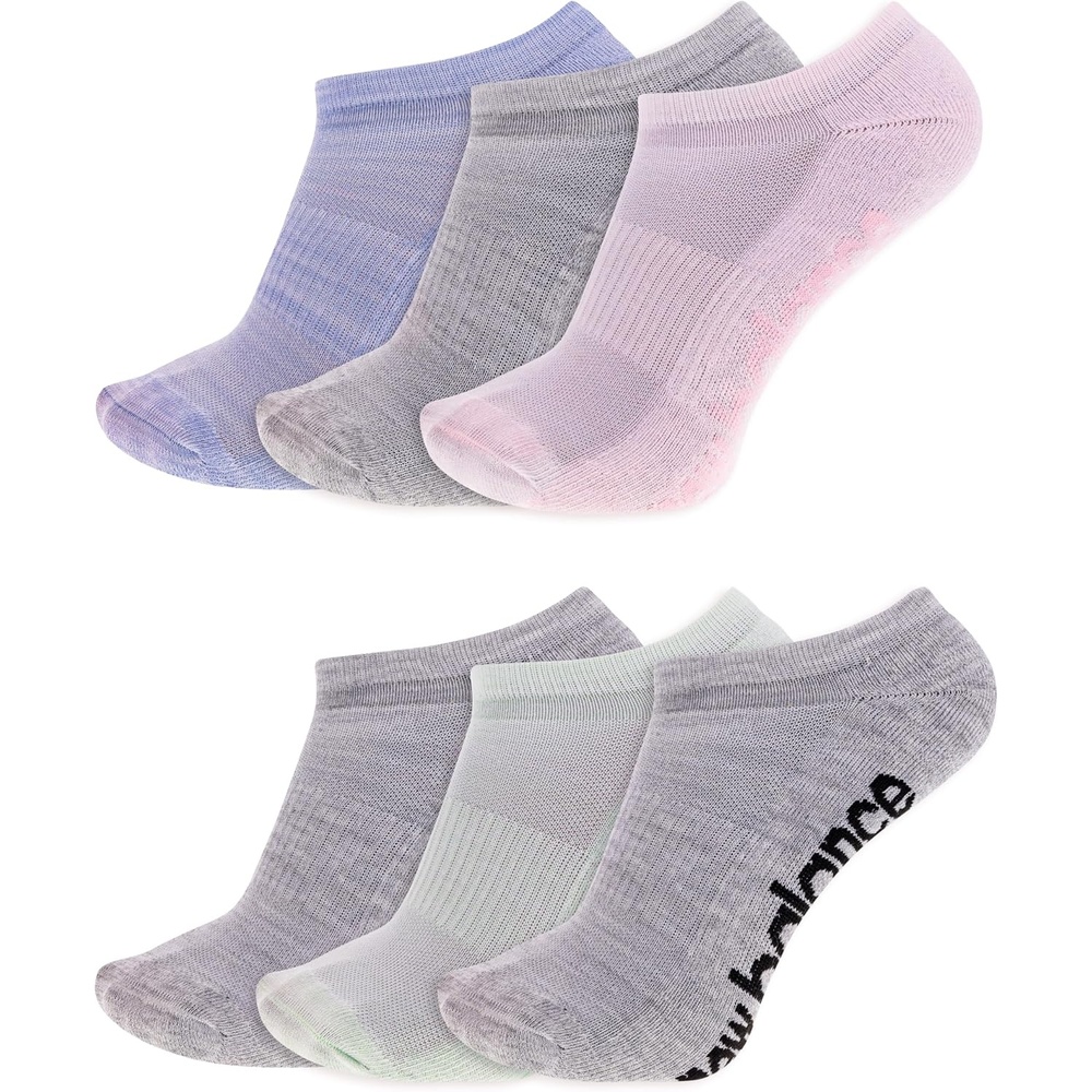 image:imageNew Balance Unisex Adult Performance Cushioned No Show Socks 6 amp 12 Pairs Moisture WickingGrey Assorted 6 Pairs