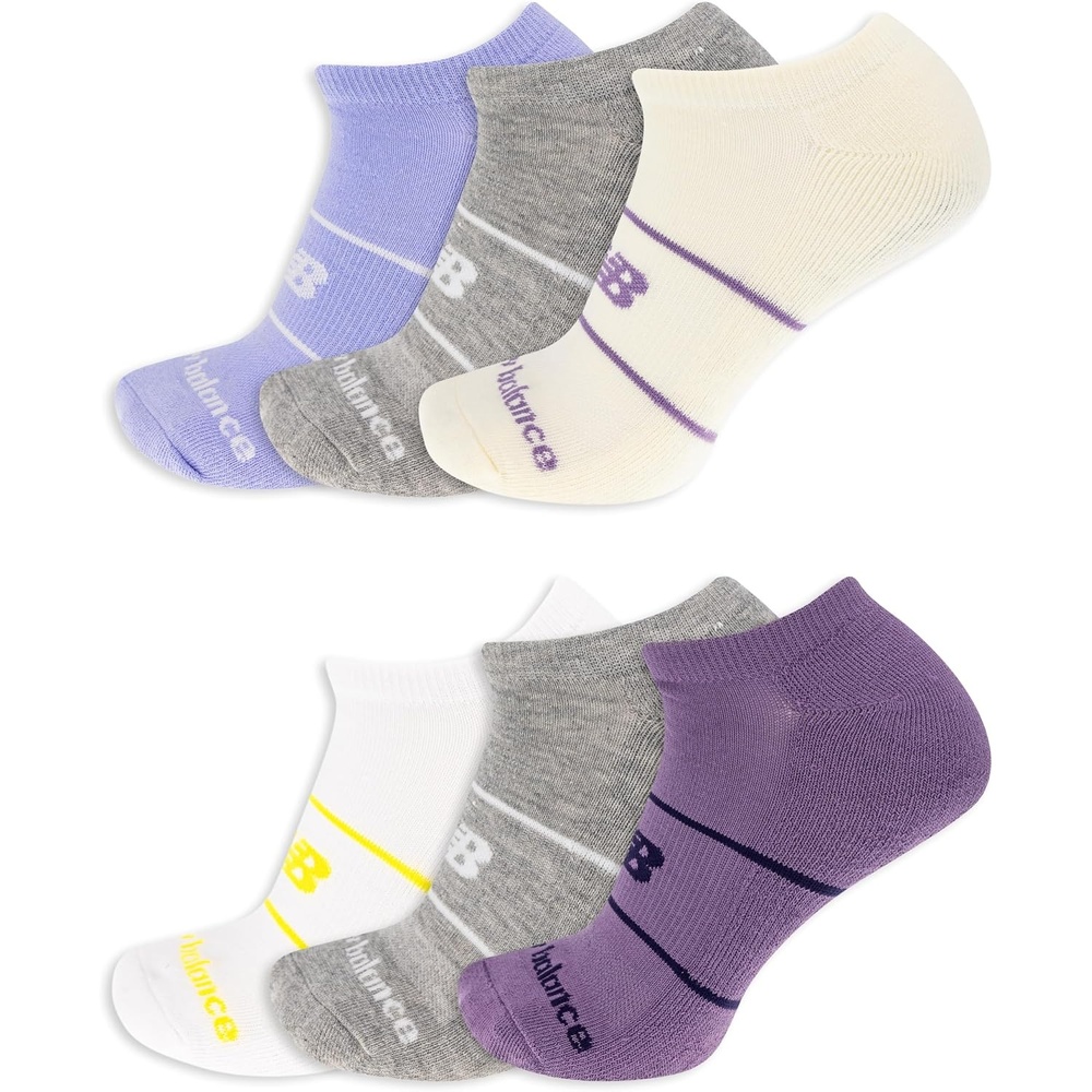 image:imageNew Balance Unisex Adult Performance Cushioned No Show Socks 6 amp 12 Pairs Moisture WickingLight Blue Assorted 6 Pairs