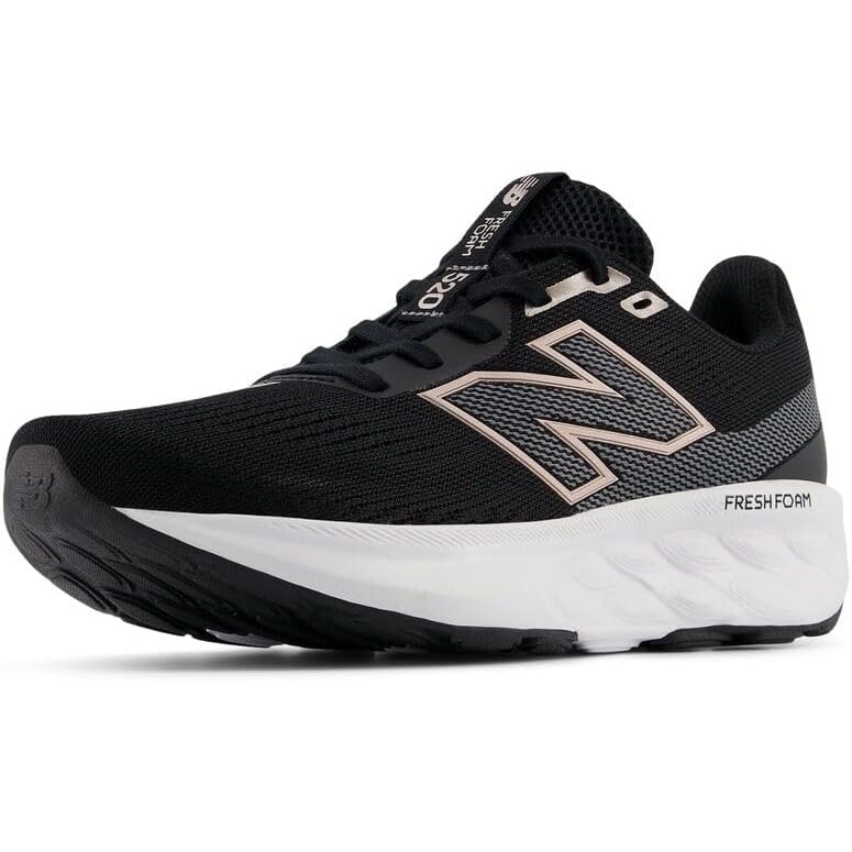 image:imageNew Balance Womens Fresh Foam 520 V9 Running Shoes Road Running ShoesBlackCastlerockMetallic Rose