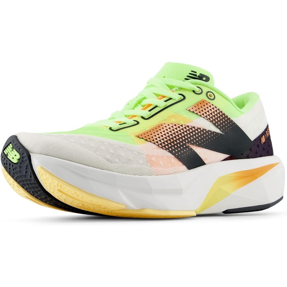 image:imageNew Balance Womens FuelCell Rebel V4  Road Running ShoesWhiteBleached Lime GloHot Mango