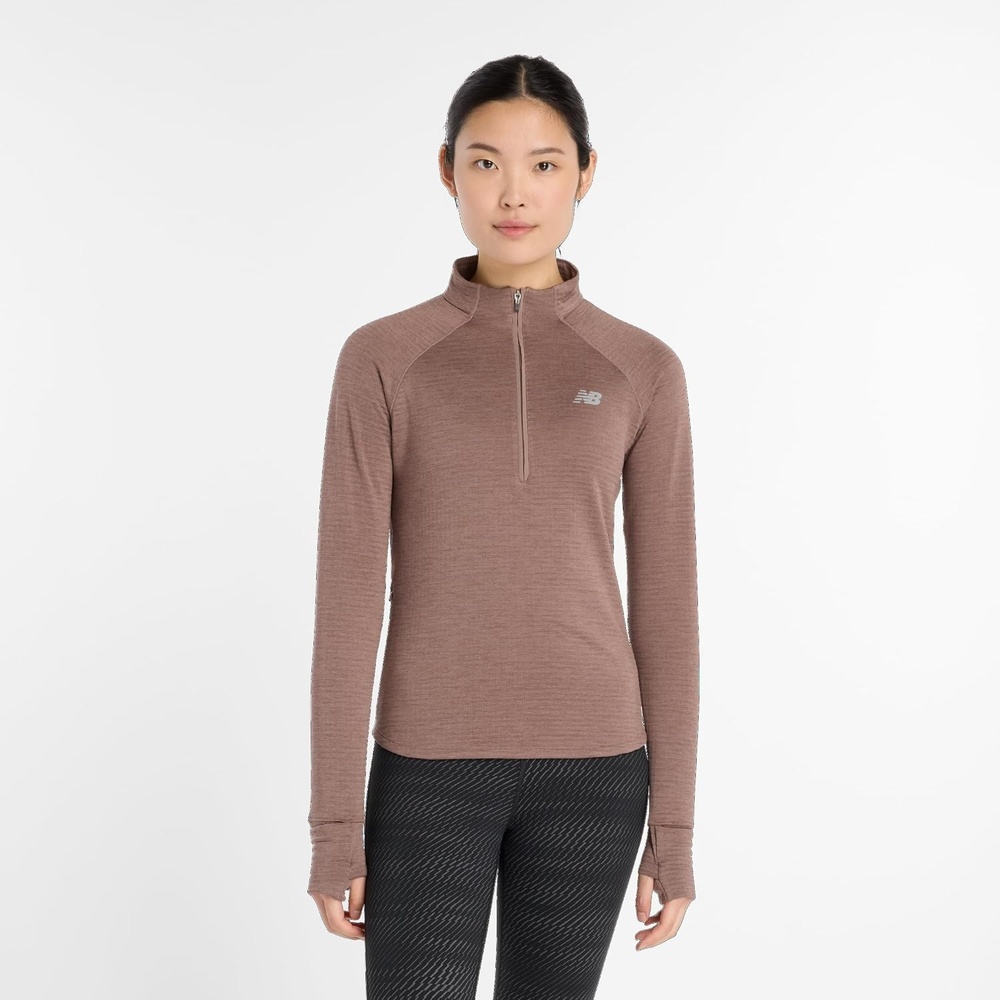image:imageNew Balance womens Athletics Heat Grid 12 ZipEarth Shadow Heather
