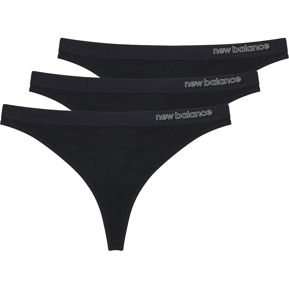 image:imageNew Balance womens Ultra Comfort Performance Seamless Thong Underwear 3 Pack Thong PantiesBlackBlackBlack