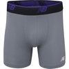 New Balance Men’s No Fly Boxer Brief Underwear with Jacquard Waistband, Breathable Lightweight, Moisture Wicking (3 Pack)(Lead/Prism Purple/Steel)