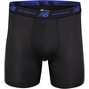 New Balance Men’s No Fly Boxer Brief Underwear with Jacquard Waistband, Breathable Lightweight, Moisture Wicking (3 Pack)(Lead/Team Navy/Black)