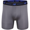 New Balance Men’s No Fly Boxer Brief Underwear with Jacquard Waistband, Breathable Lightweight, Moisture Wicking (3 Pack)(Lead/Team Navy/Black)