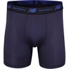 New Balance Men’s No Fly Boxer Brief Underwear with Jacquard Waistband, Breathable Lightweight, Moisture Wicking (3 Pack)(Lead/Team Navy/Black)