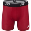 New Balance Men’s No Fly Boxer Brief Underwear with Jacquard Waistband, Breathable Lightweight, Moisture Wicking (3 Pack)(Team Red/Pigment/Team Royal)