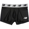 New Balance Men’s No Fly Trunks Underwear, Jacquard Waistband, Breathable Lightweight, Moisture Wicking (3 Pack)(Black/Team Royal/Concrete)