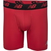 New Balance Men’s Performance Boxer Briefs with Fly, Breathable Stretch Underwear, Moisture Wicking, Soft Waistband (3 Pack)(Black/Team Red/Thunder)