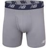 New Balance Men’s Performance Boxer Briefs with Fly, Breathable Stretch Underwear, Moisture Wicking, Soft Waistband (3 Pack)(Print/Steel/Pigment)