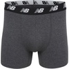 New Balance Men’s Velocity Cotton Breathable Lightweight No Fly Boxer Briefs Underwear (3 Pack)(Black/Blue/Dark Heather)