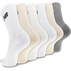 New Balance Unisex Adult Everyday Crew & Ankle Socks – 6 Pairs – Cushioned Durable Reinforcement(Crew – White Assorted)