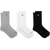 New Balance Unisex Adult Organic Cotton Crew & Mid-crew Socks – 3 Pairs – Arch Support(Black Assorted Patch Logo)