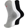 New Balance Unisex Adult Organic Cotton Crew & Mid-crew Socks – 3 Pairs – Arch Support(Black Assorted Patch Logo)