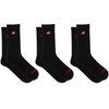 New Balance Unisex Adult Organic Cotton Crew & Mid-crew Socks – 3 Pairs – Arch Support(Black Patch Logo)