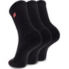 New Balance Unisex Adult Organic Cotton Crew & Mid-crew Socks – 3 Pairs – Arch Support(Black Patch Logo)