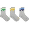 New Balance Unisex Adult Organic Cotton Crew & Mid-crew Socks – 3 Pairs – Arch Support(Grey Stripe)