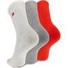 New Balance Unisex Adult Organic Cotton Crew & Mid-crew Socks – 3 Pairs – Arch Support(Red Assorted Patch Logo)
