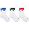 New Balance Unisex Adult Organic Cotton Crew & Mid-crew Socks – 3 Pairs – Arch Support(White Assorted Stripe)