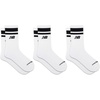 New Balance Unisex Adult Organic Cotton Crew & Mid-crew Socks – 3 Pairs – Arch Support(White Stripe)