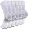 New Balance Unisex Adult Performance Cushioned Crew Socks – 6 & 12 Pairs – Moisture Wicking(White (6 Pairs))