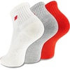 New Balance unisex-adults Men’s and Women’s Patch Logo Ankle Socks – 3 Pairs – Cushioned Moisture Wicking(Red Assorted)