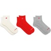 New Balance unisex-adults Men’s and Women’s Patch Logo Ankle Socks – 3 Pairs – Cushioned Moisture Wicking(Red Assorted)