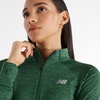 New Balance womens Athletics Heat Grid 1/2 Zip(Night Watch Green Heather)