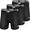 New Balance Men’s No Fly Boxer Brief Underwear with Jacquard Waistband, Breathable Lightweight, Moisture Wicking (3 Pack)(Black/Black/Black)