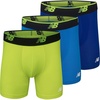 New Balance Men’s No Fly Boxer Brief Underwear with Jacquard Waistband, Breathable Lightweight, Moisture Wicking (3 Pack)(Team Royal/Hilite/Bolt)