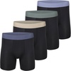New Balance Men’s Ultra Smooth Microfiber Lightweight Breathable Performance Boxer Brief Underwear (4 Pack)(Black/Black/Black/Black)