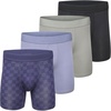 New Balance Men’s Ultra Smooth Microfiber Lightweight Breathable Performance Boxer Brief Underwear (4 Pack)(Dusk Shower/Dream State/Olivine/Black)