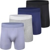 New Balance Men’s Ultra Smooth Microfiber Lightweight Breathable Performance Boxer Brief Underwear (4 Pack)(Indigo/Dusk Shower/Heather Grey/Black)