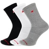New Balance Unisex Adult Organic Cotton Crew & Mid-crew Socks – 3 Pairs – Arch Support(Black Assorted Patch Logo)