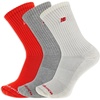 New Balance Unisex Adult Organic Cotton Crew & Mid-crew Socks – 3 Pairs – Arch Support(Red Assorted Patch Logo)