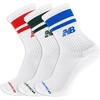 New Balance Unisex Adult Organic Cotton Crew & Mid-crew Socks – 3 Pairs – Arch Support(White Assorted Stripe)