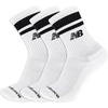 New Balance Unisex Adult Organic Cotton Crew & Mid-crew Socks – 3 Pairs – Arch Support(White Stripe)