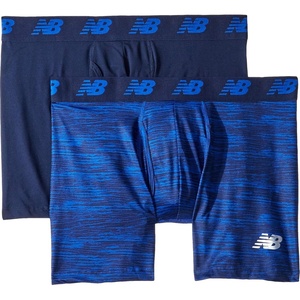 New Balance Mens Premium Performance 6″ Boxer Brief Underwear (Pack of 2)(Pigment Woodgrain/Pigment)