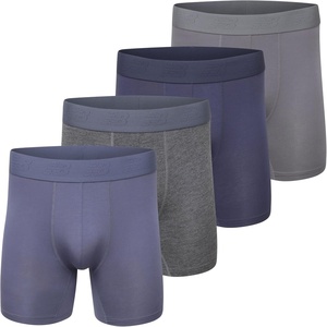 New Balance Men’s Ultra Smooth Microfiber Lightweight Breathable Performance Boxer Brief Underwear (4 Pack)(Navy/Castlerock/Vintage Indigo/Graphite Heather)
