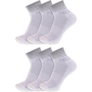 New Balance Unisex Adult Performance Cushioned Ankle Socks – 6 Pairs – Moisture Wicking(White)