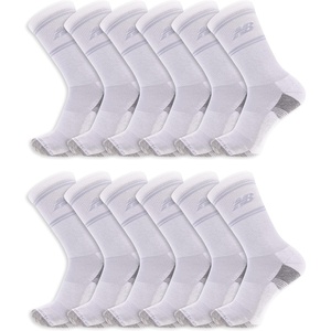 New Balance Unisex Adult Performance Cushioned Crew Socks – 6 & 12 Pairs – Moisture Wicking(White (12 Pairs))