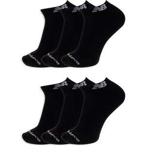 New Balance Unisex Adult Performance Cushioned Low Cut Socks – 6 & 12 Pairs – Moisture Wicking(Black (6 Pairs))