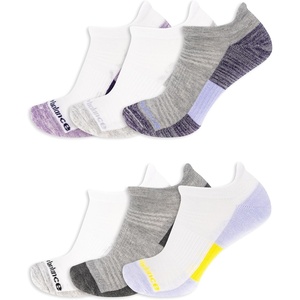 New Balance Unisex Adult Performance Cushioned No Show Socks – 6 & 12 Pairs – Moisture Wicking(Black Assorted Tab (6 Pairs))
