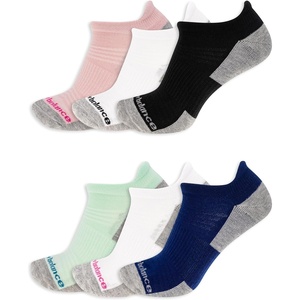 New Balance Unisex Adult Performance Cushioned No Show Socks – 6 & 12 Pairs – Moisture Wicking(Light Green Assorted Tab (6 Pairs))