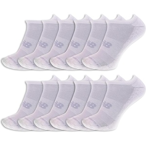 New Balance Unisex Adult Performance Cushioned No Show Socks – 6 & 12 Pairs – Moisture Wicking(White (12 Pairs))