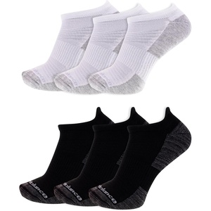 New Balance Unisex Adult Performance Cushioned No Show Socks – 6 & 12 Pairs – Moisture Wicking(White Black Assorted Tab (6 Pairs))