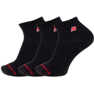 New Balance unisex-adults Men’s and Women’s Patch Logo Ankle Socks – 3 Pairs – Cushioned Moisture Wicking(Black)