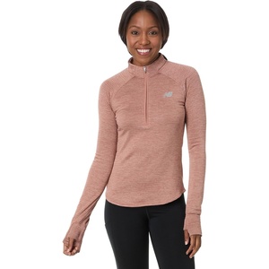 New Balance womens Athletics Heat Grid 1/2 Zip(Sparrow Heather)