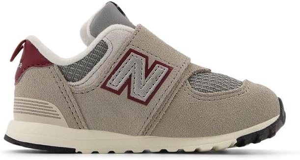 image:imageNew Balance Baby Boys 574 Newb HookandLoop Sneakers Casual ShoesArid StoneMonarch Burgundy